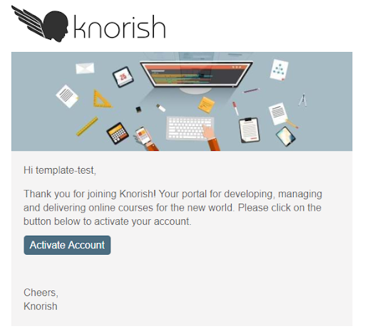 Knorish Login Account Activation Email